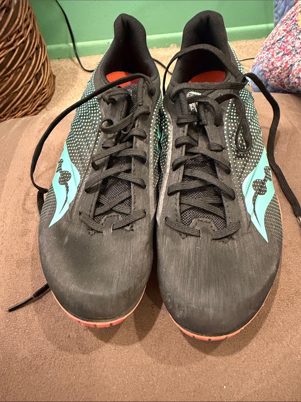 Saucony Women's Black and Teal Athletic Running Shoes